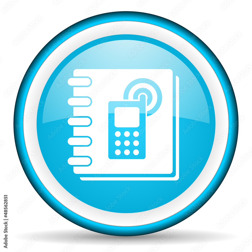 phonebook blue glossy icon on white background phonebook blue glossy icon on white background