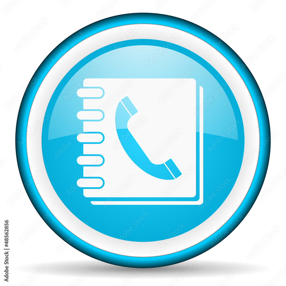 phonebook blue glossy icon on white background phonebook blue glossy icon on white background