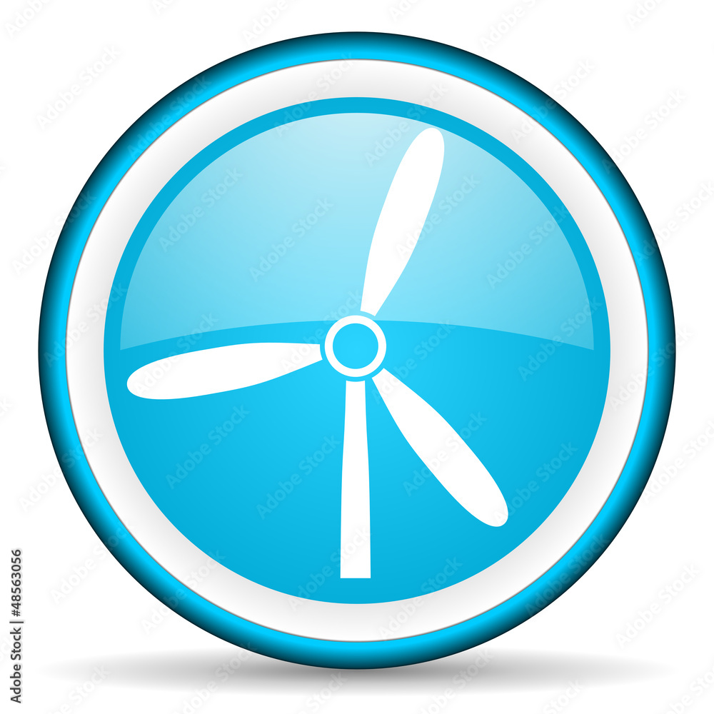windmill blue glossy icon on white background windmill blue glossy icon on white background