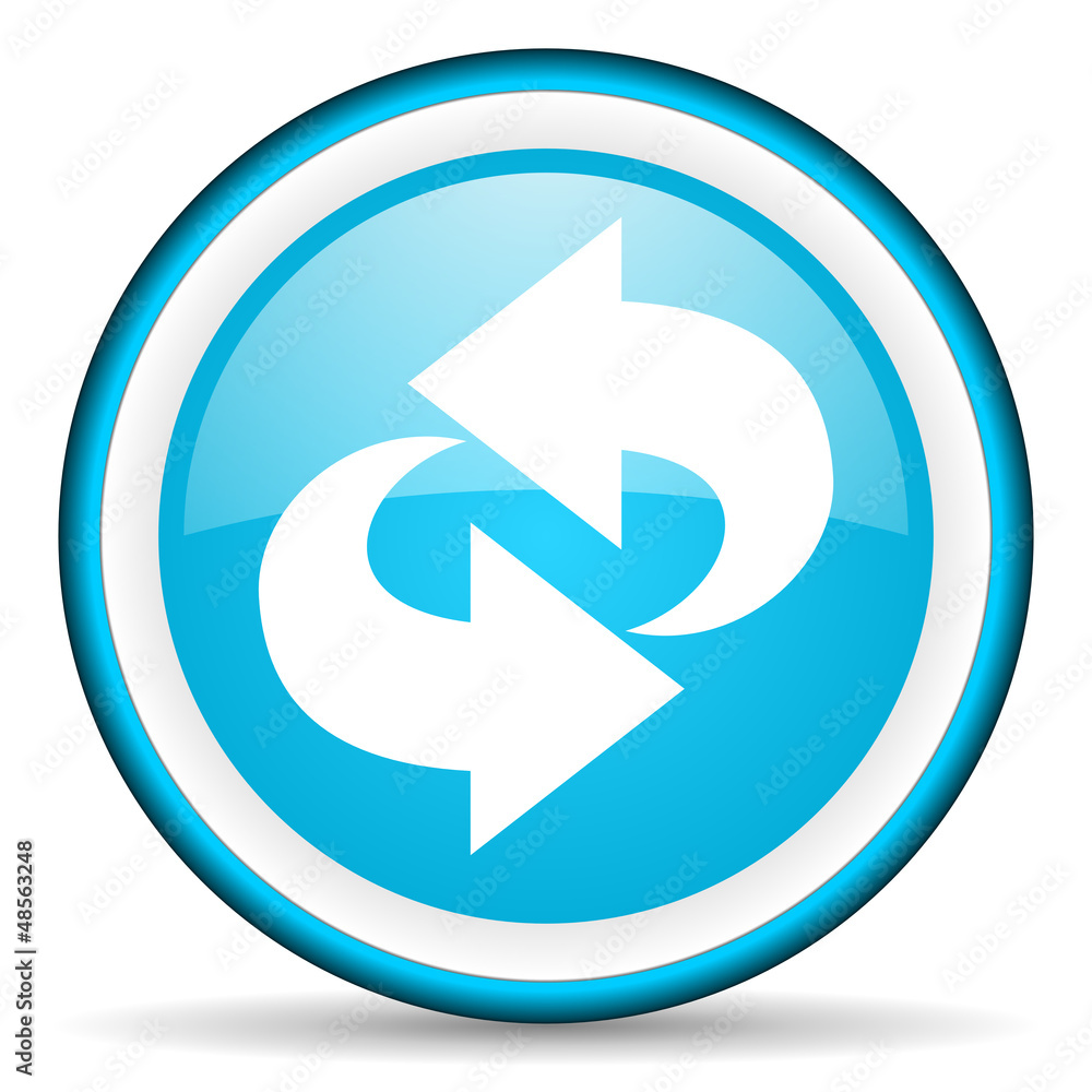 rotate blue glossy icon on white background rotate blue glossy icon on white background