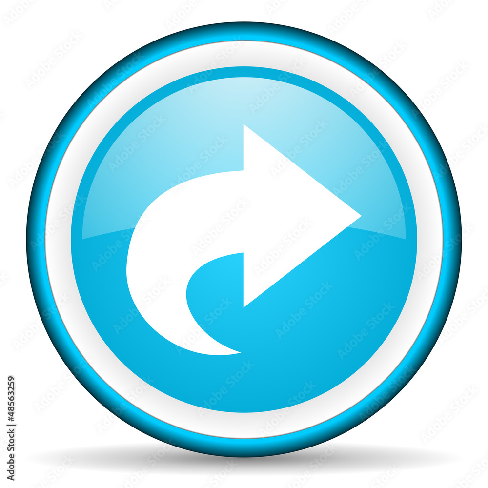next blue glossy icon on white background next blue glossy icon on white background