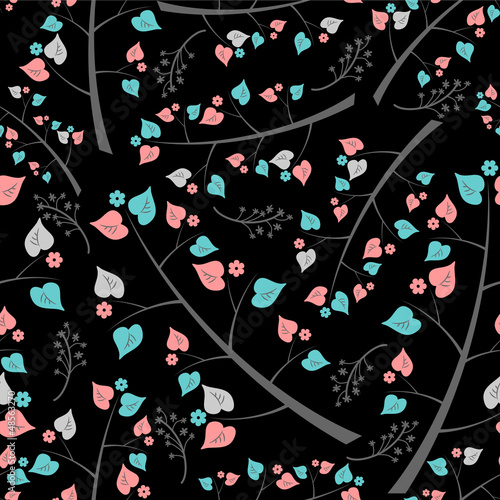 Cute seamless pattern with branches