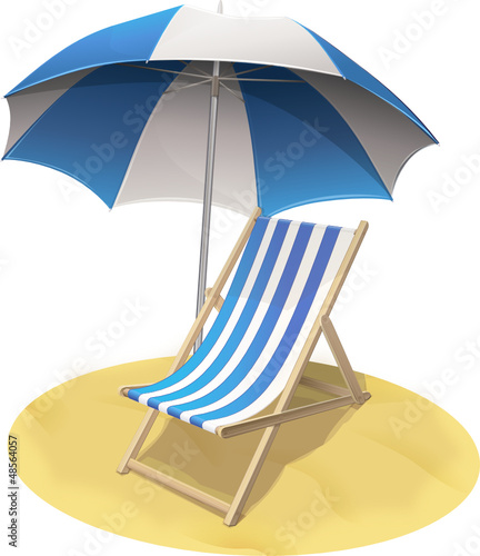 Chaise longue sur la plage (détouré)
