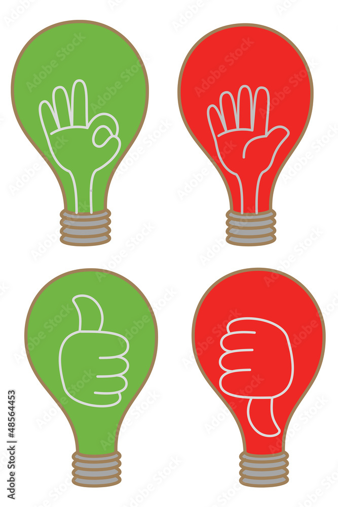 cartoon drawing of bulb display like unlike stop OK icon cartoon drawing of bulb display like unlike stop OK icon