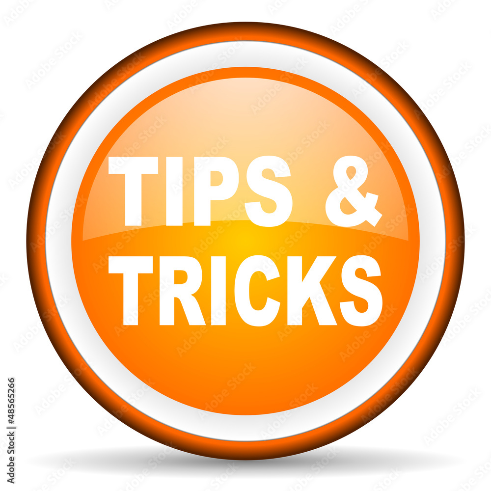 tips orange glossy icon on white background