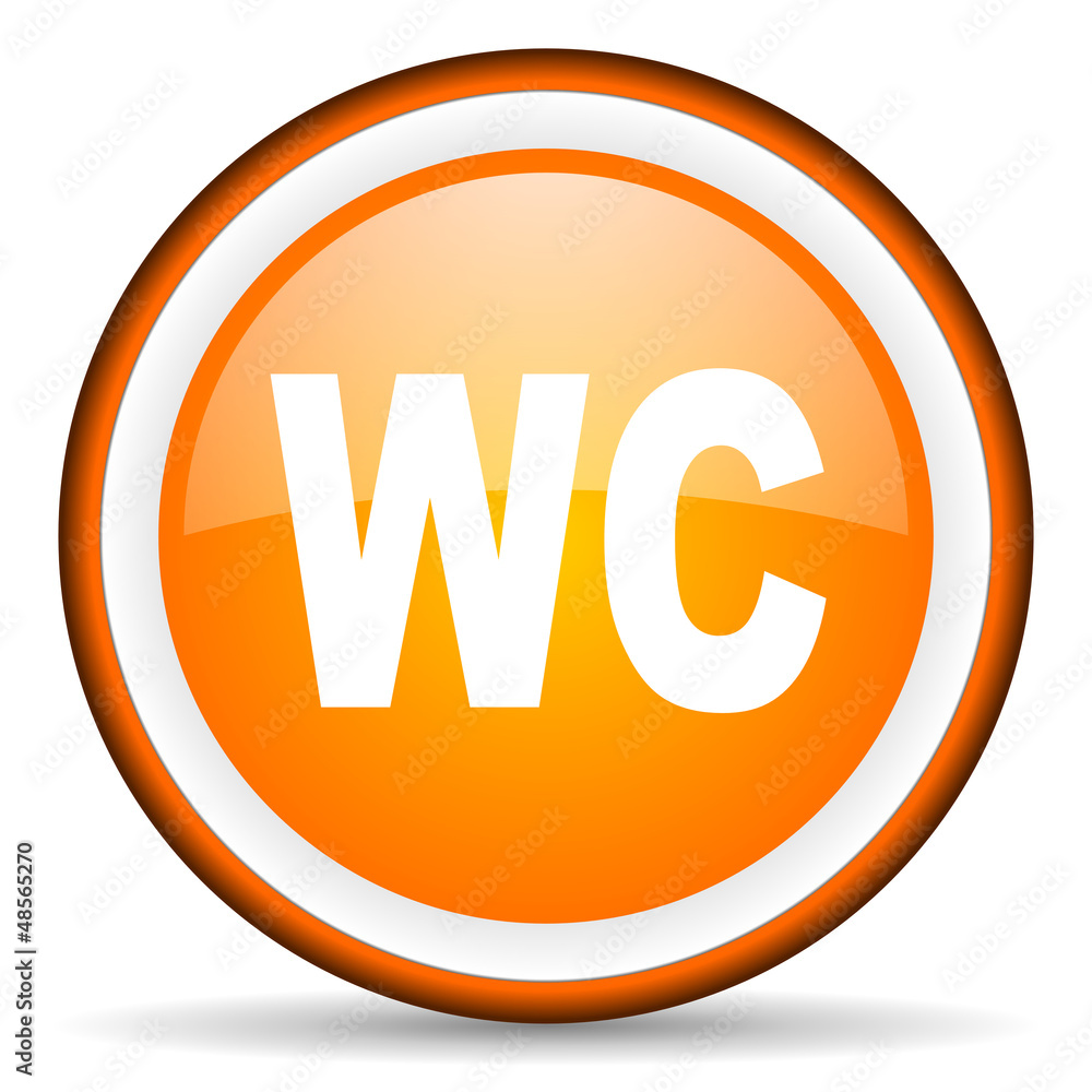 wc orange glossy icon on white background wc orange glossy icon on white background