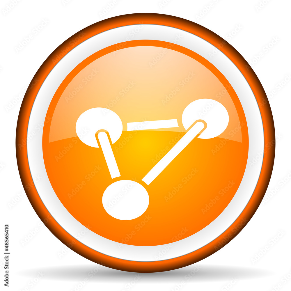 chemistry orange glossy icon on white background chemistry orange glossy icon on white background