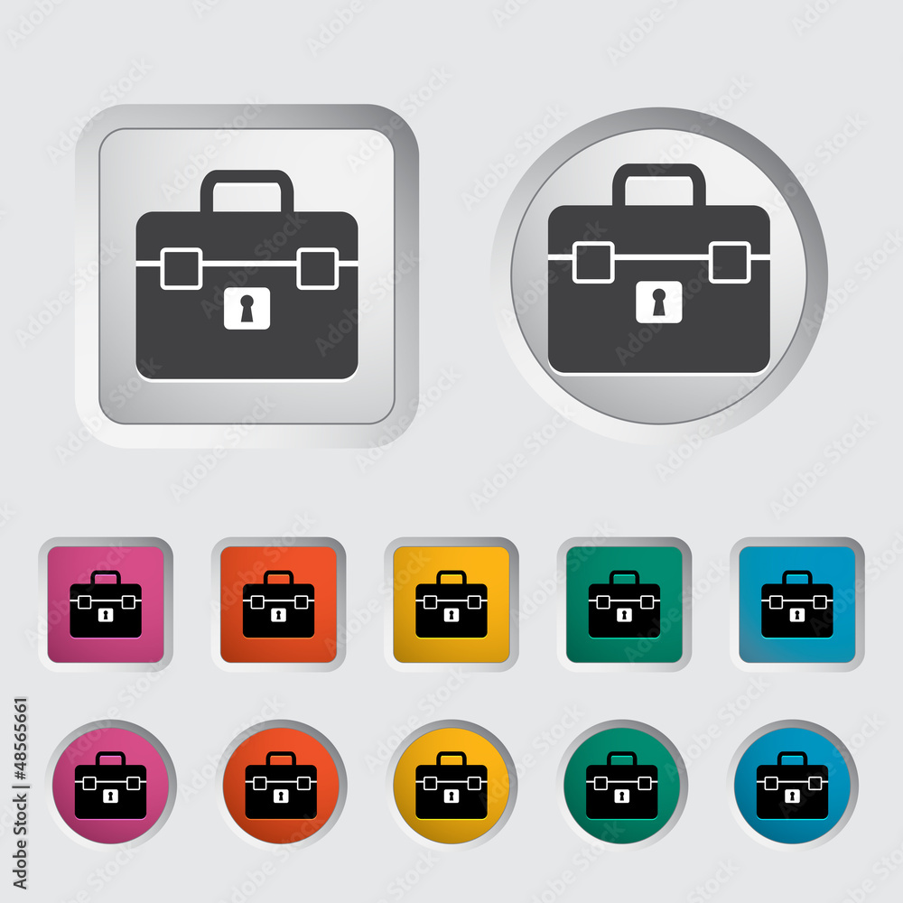 Briefcase single icon. Briefcase single icon.