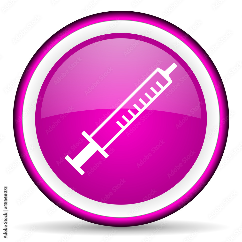 syringe violet glossy icon on white background syringe violet glossy icon on white background