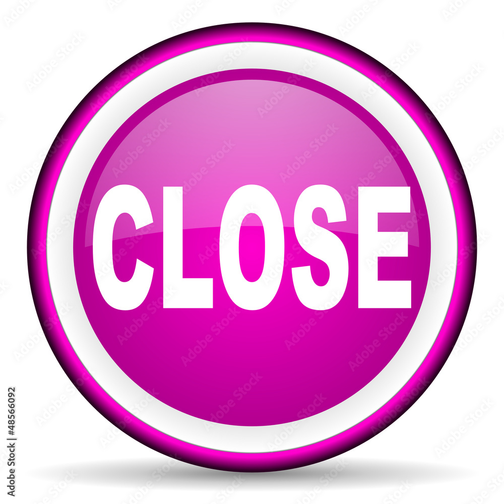 close violet glossy icon on white background close violet glossy icon on white background