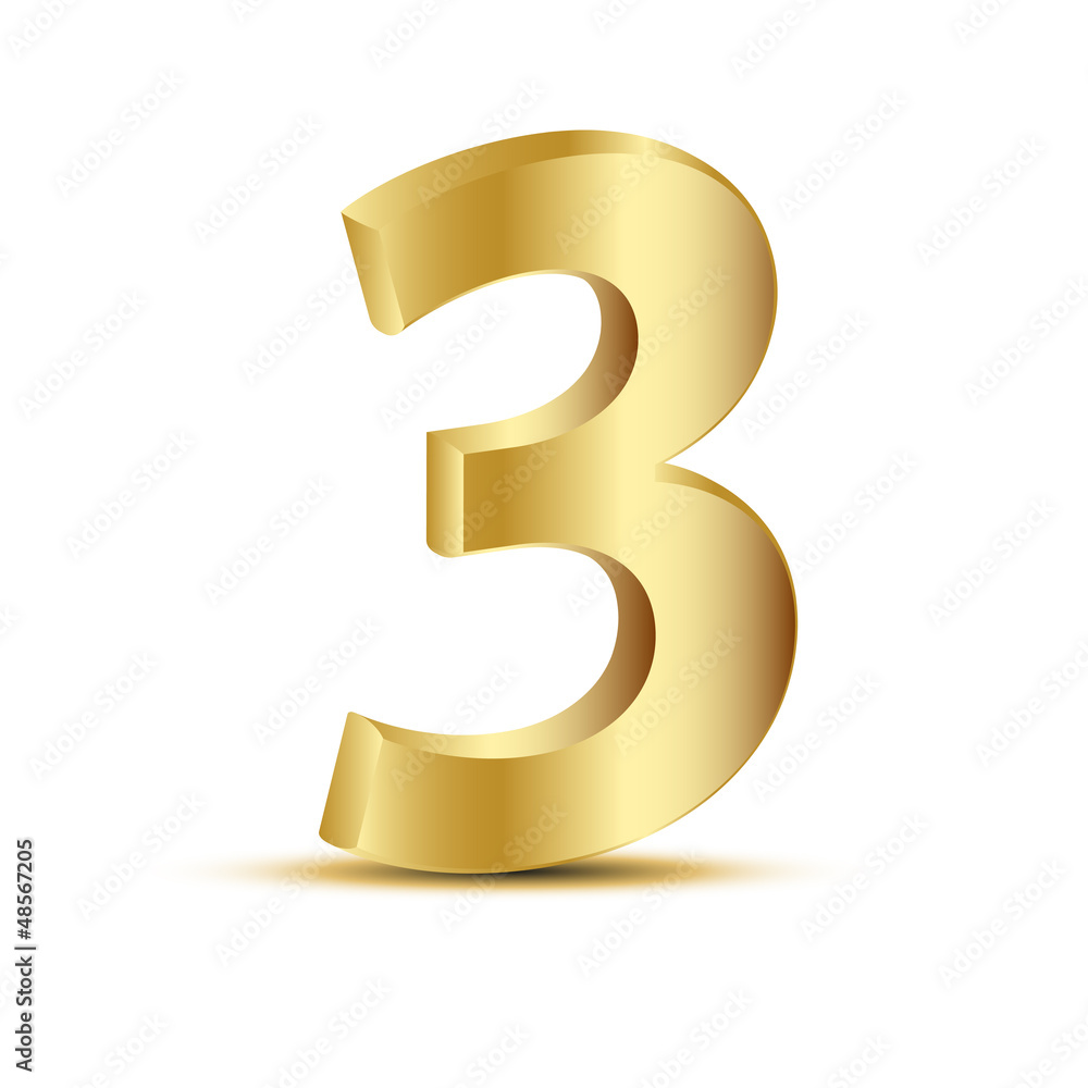 3d Golden 3 icon 3d Golden 3 icon