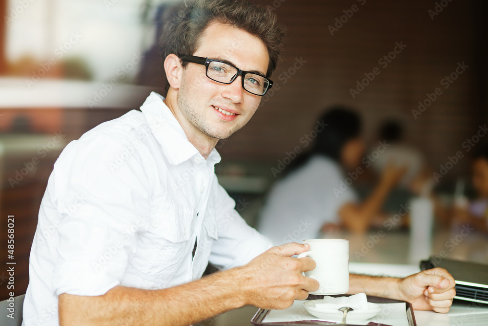 Person in cafe Person in cafe