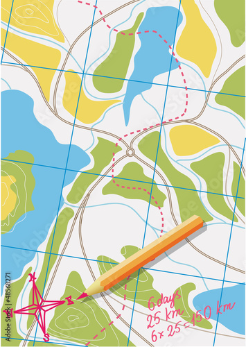 Map of trip on the forests.