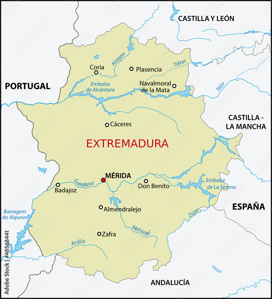 Extremadura map