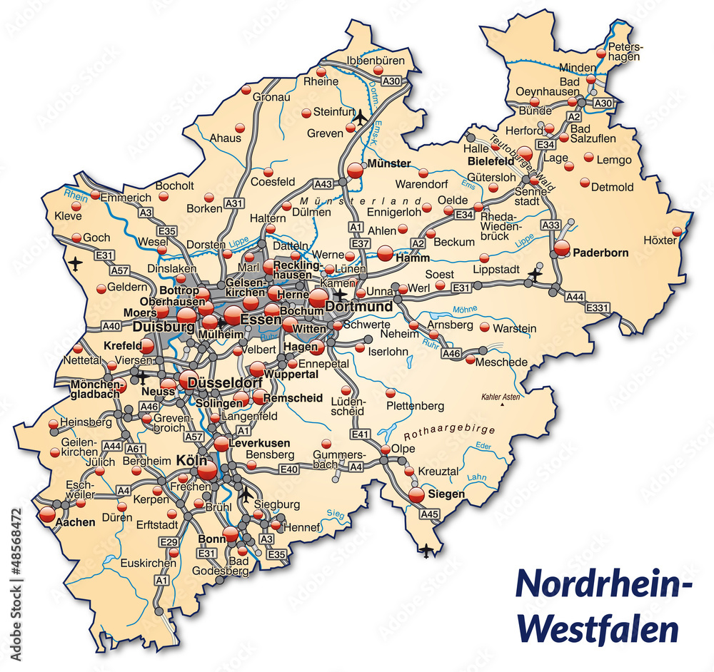 Fabelhafte Karte Von Nordrhein Westfalen Bilder