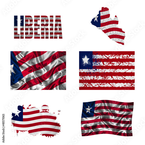 Liberian flag collage