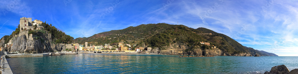 Monterosso Panorama, harbor and sea. Cinque terre, Liguria Italy