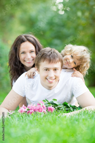 Family having fun outdoors