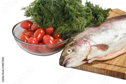 Salmon with greenery photo