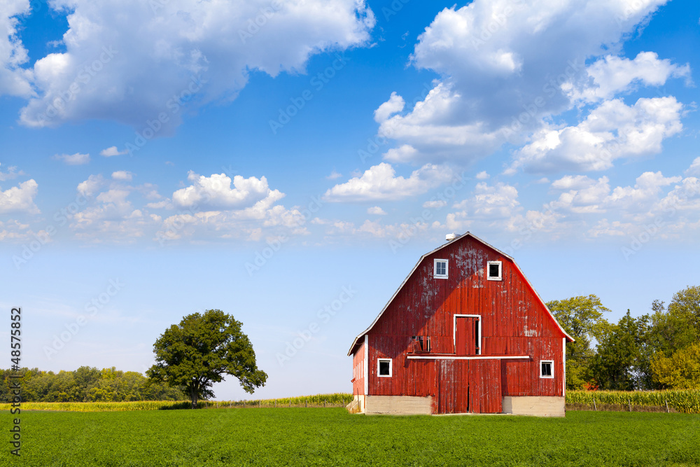 American Farmland With Blue Sky American Farmland With Blue Sky