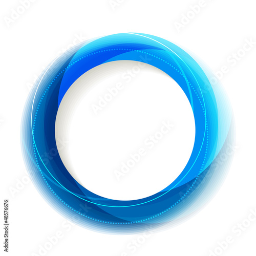 Blue circle frame with white copyspace. Eps10 photo
