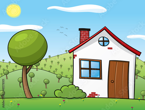 Rural house and surroundings