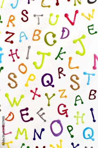 cute alphabets on white background