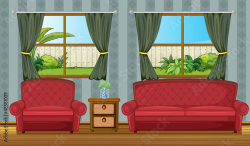 A sofaset and side table