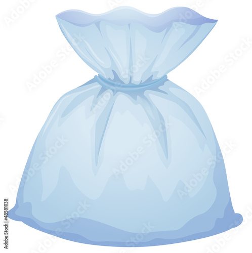 A light blue pouch bag