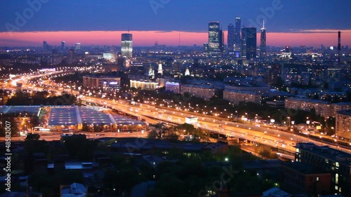 Wallpaper Mural Business center Moscow City stands against city landscape Torontodigital.ca