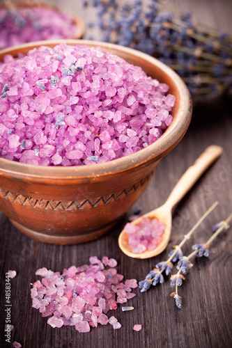 Lavender and sea salt in a rustic style