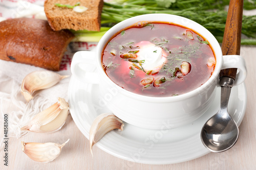 borscht. Russian and Ukrainian soup