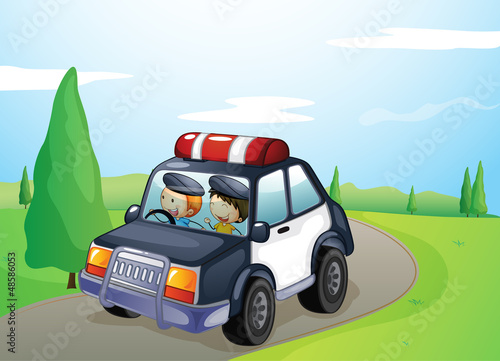 a car and smiling kids