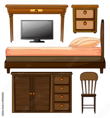 Various furnitures and lcd television