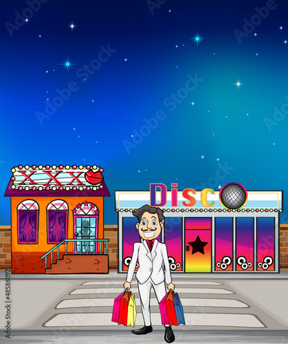 A man and a disc shop and a xxx house
