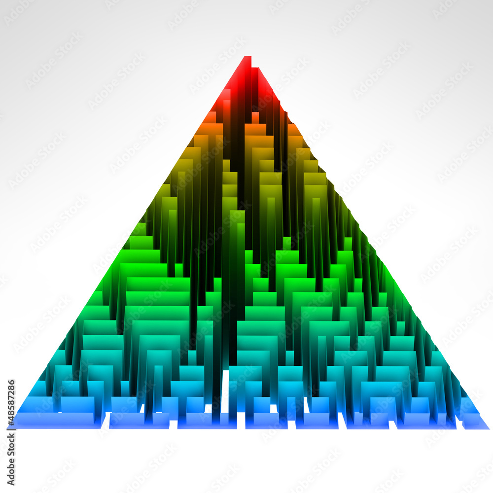 Obraz premium gradient colored triangle technological structure