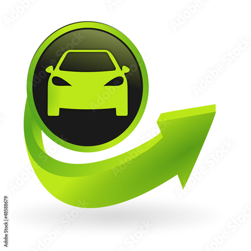 bouton voiture flêche verte