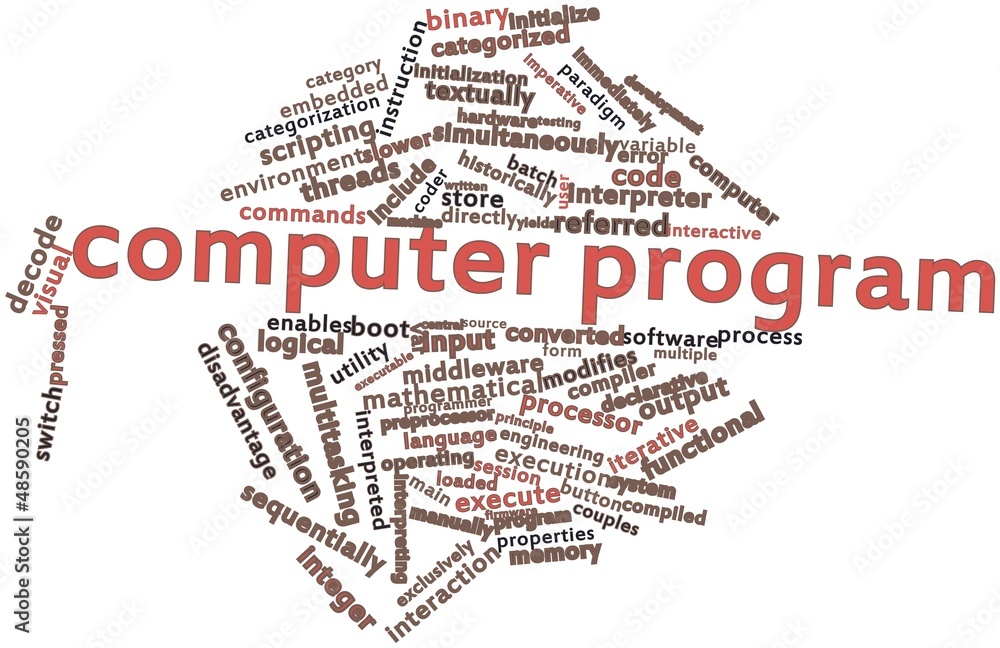 Word cloud for Computer program Stock Illustration | Adobe Stock