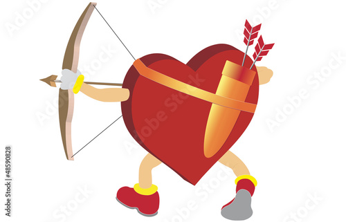 Cupid Heart on White Background photo