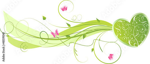 Valentine's floral wave background