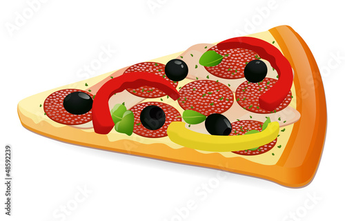 Pizza slice. Cheese pizza slice / Pepperoni pizza slice. vector