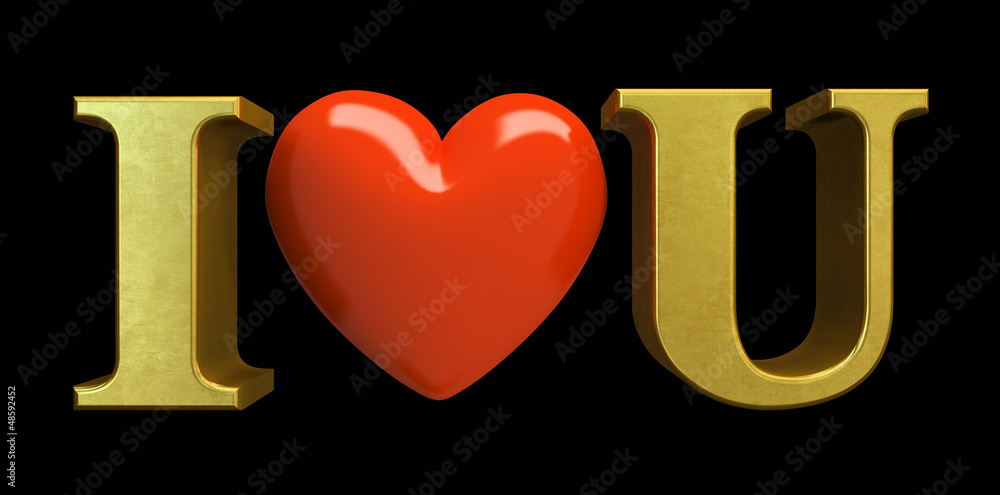 Inscription I LOVE YOU isolated on black background illustratio Inscription I LOVE YOU isolated on black background illustratio