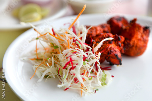 Spicy tandoori chicken and cabbage salad