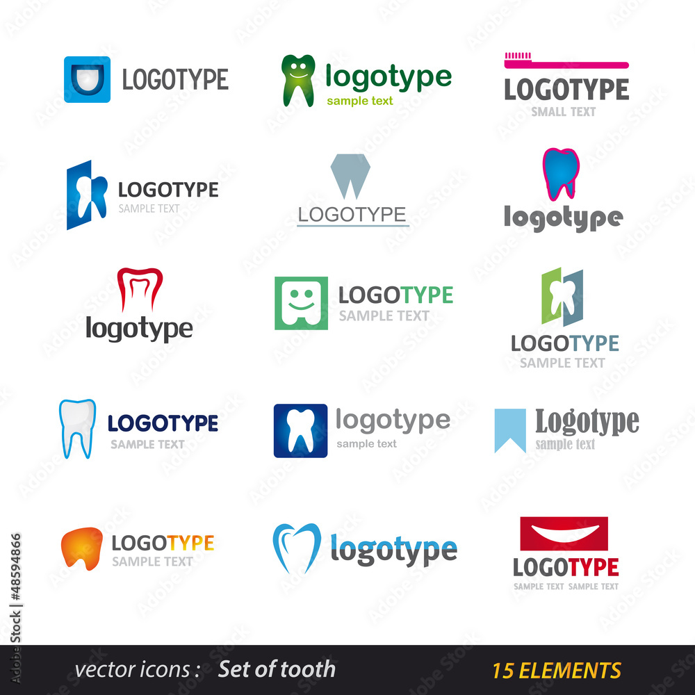 tooth logo set tooth logo set