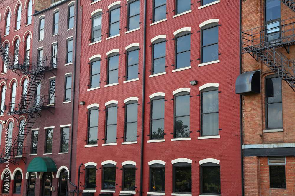 Naklejka premium Tall historic buildings in Toledo downtown