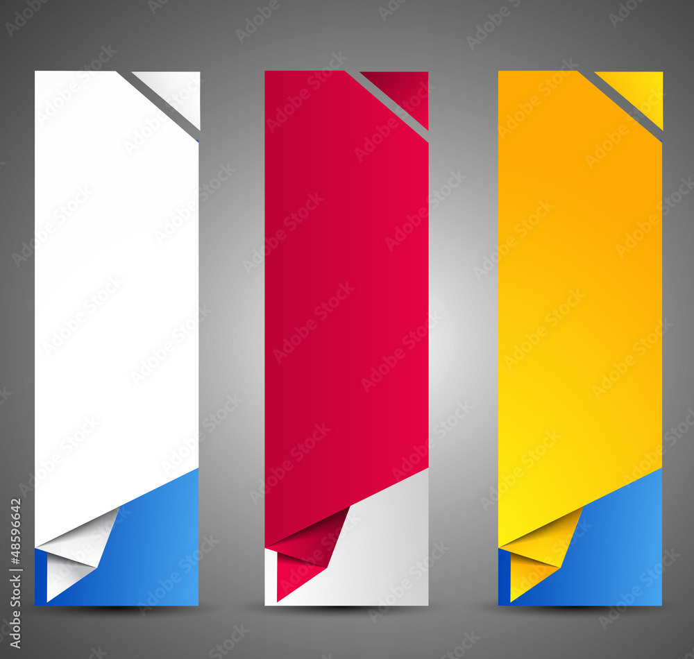 Set of origami web banners. Set of origami web banners.