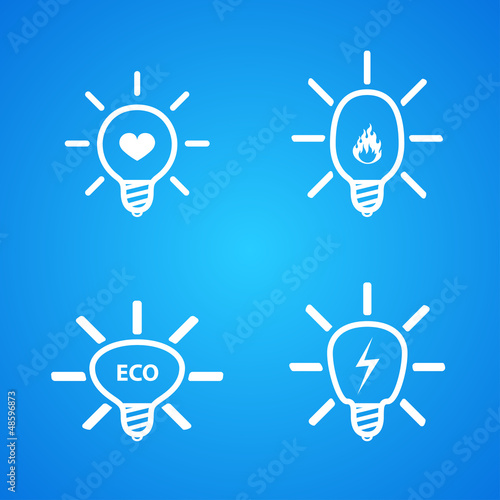 icon set of light bulbs