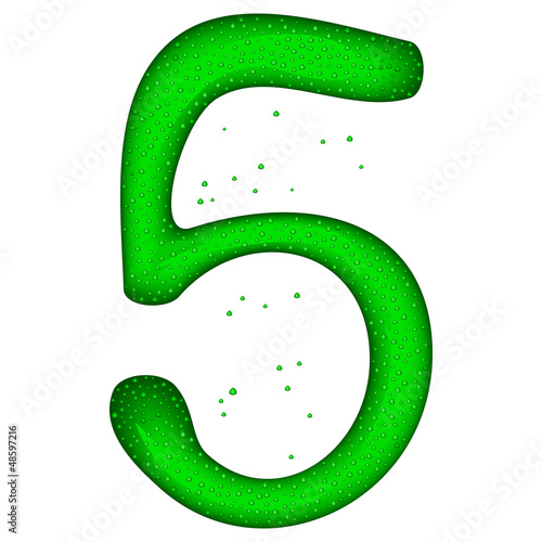 Glass number five with drops