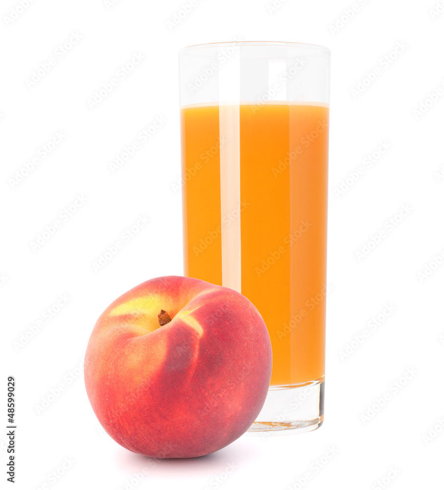 Peach fruit juice in glass Peach fruit juice in glass