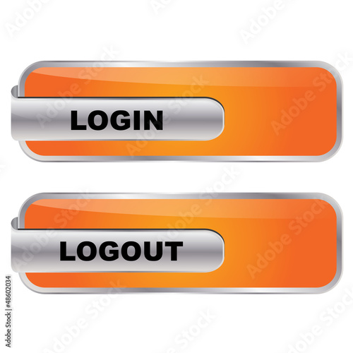 Vector Login - Logout button set